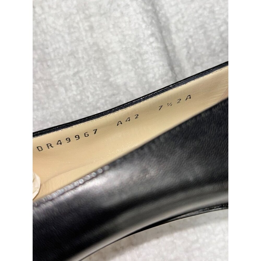 Salvatore Ferragamo Boutique Maffea Black Leather Pumps Size 7.5 AA #45030 - Picture 9 of 9